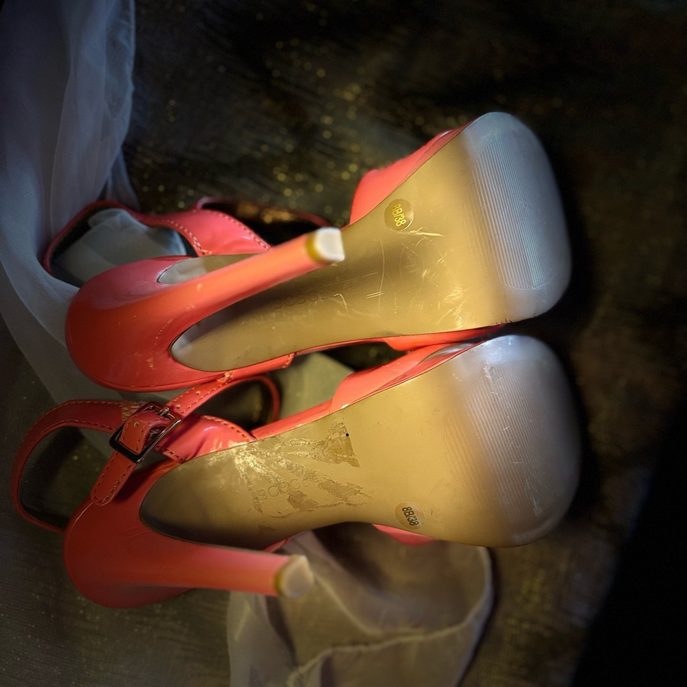 BCBG Pink High Heels with Glossy Finish